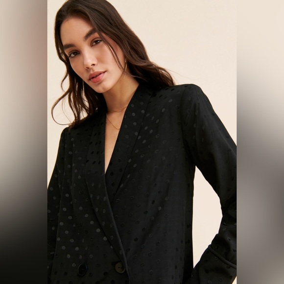 New Anthropologie x Keepsake Promise Polka Dot Blazer Size Small Black - Picture 3 of 8
